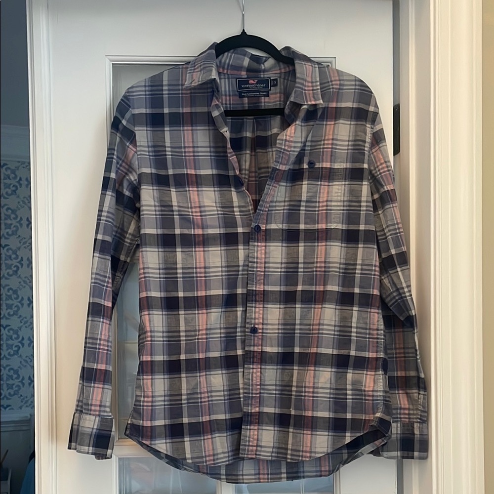 Vineyard Vines Blue and Gray Casual Button Down Shirt